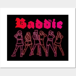 led fanart of the IVE group in the baddie era Posters and Art